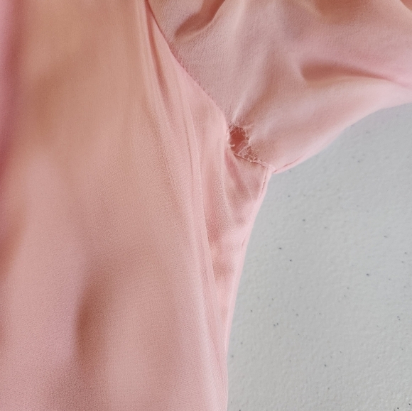 Vintage Pink Floral Mod Party Dress Taffeta Formal Gown High Neck 60s Small - Picture 9 of 14